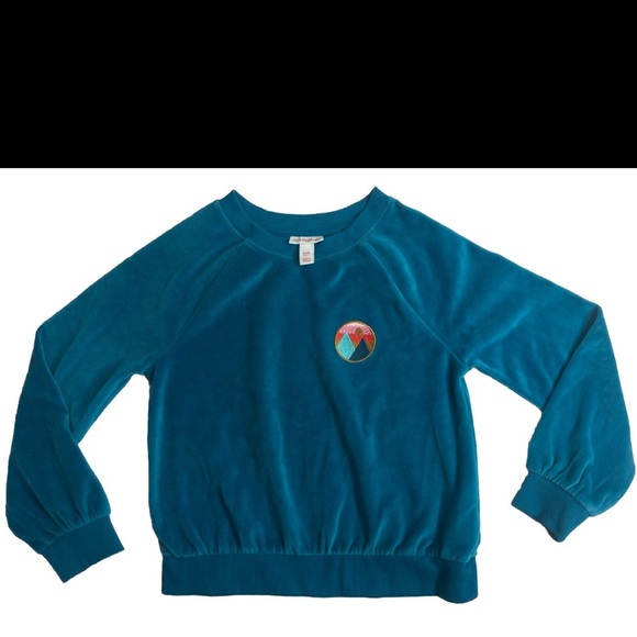 Cat & Jack Other - Cat & Jack Velour Long Sleeve
Turquoise Sweatshirt With Logo Patch size M(8)